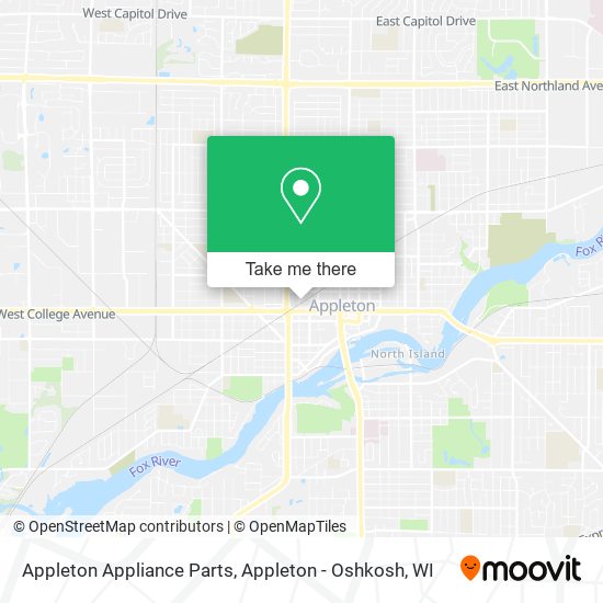 Mapa de Appleton Appliance Parts