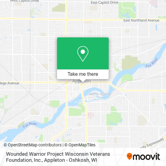 Wounded Warrior Project Wisconsin Veterans Foundation, Inc. map