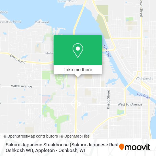 Mapa de Sakura Japanese Steakhouse (Sakura Japanese Rest Oshkosh WI)