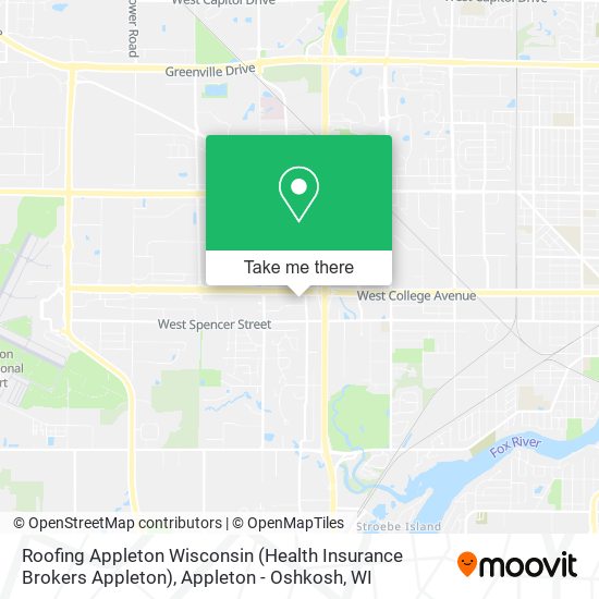 Roofing Appleton Wisconsin (Health Insurance Brokers Appleton) map