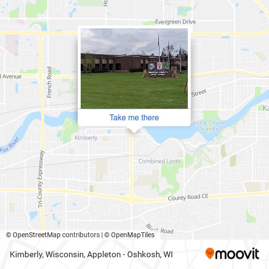 Mapa de Kimberly, Wisconsin
