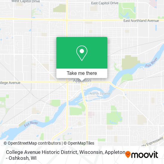 College Avenue Historic District, Wisconsin map