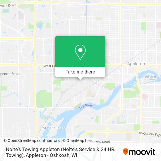 Mapa de Nolte's Towing Appleton (Nolte's Service & 24 HR. Towing)