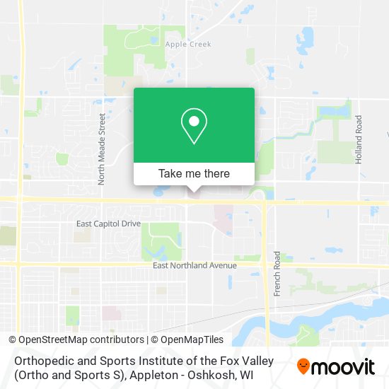 Orthopedic and Sports Institute of the Fox Valley (Ortho and Sports S) map