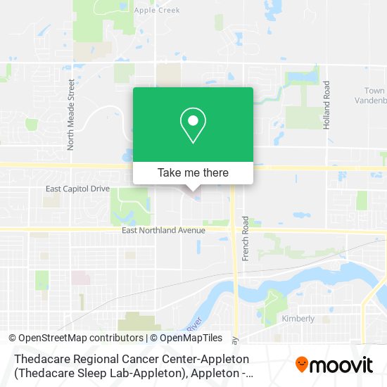 Mapa de Thedacare Regional Cancer Center-Appleton (Thedacare Sleep Lab-Appleton)