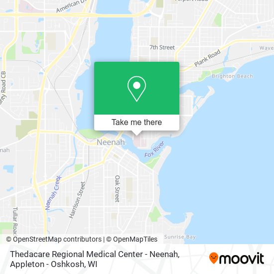 Mapa de Thedacare Regional Medical Center - Neenah