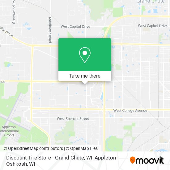 Mapa de Discount Tire Store - Grand Chute, WI