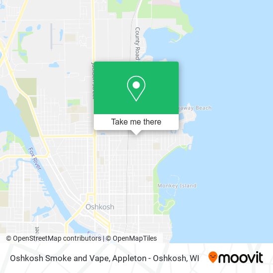 Oshkosh Smoke and Vape map