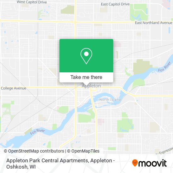 Appleton Park Central Apartments map