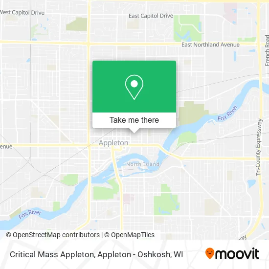 Critical Mass Appleton map