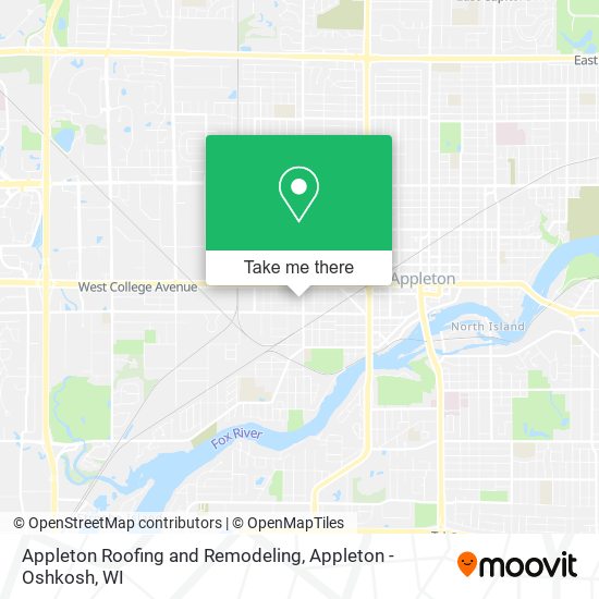 Appleton Roofing and Remodeling map