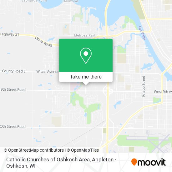 Catholic Churches of Oshkosh Area map