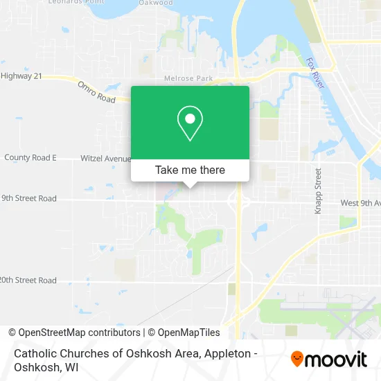 Catholic Churches of Oshkosh Area map