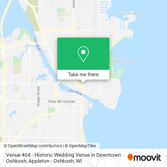 Mapa de Venue 404 - Historic Wedding Venue in Downtown Oshkosh