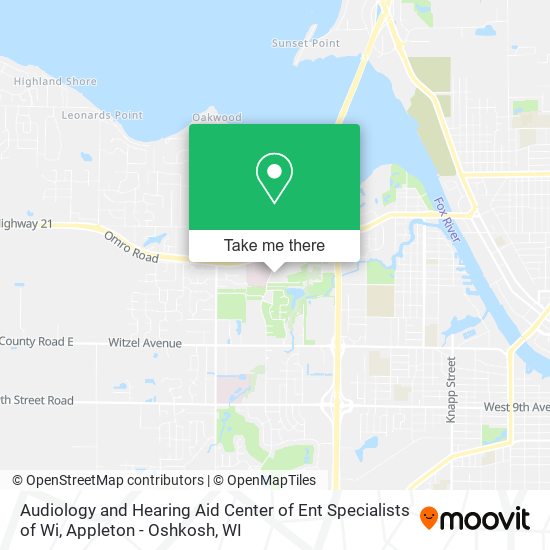 Audiology and Hearing Aid Center of Ent Specialists of Wi map