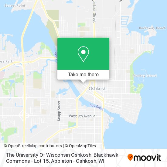 Mapa de The University Of Wisconsin Oshkosh, Blackhawk Commons - Lot 15