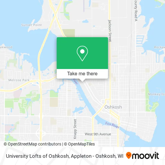 University Lofts of Oshkosh map