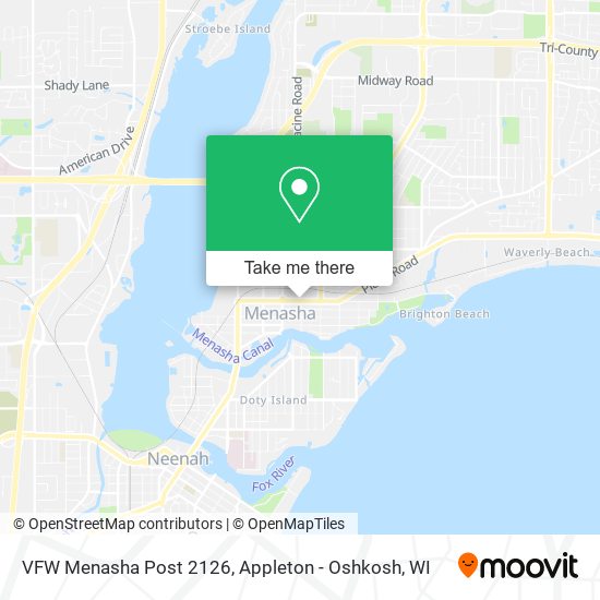 VFW Menasha Post 2126 map