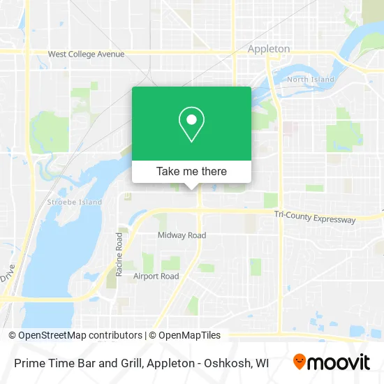 Prime Time Bar and Grill map