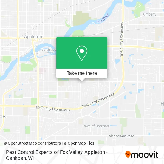 Pest Control Experts of Fox Valley map
