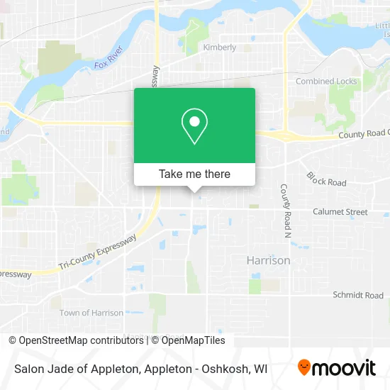 Salon Jade of Appleton map