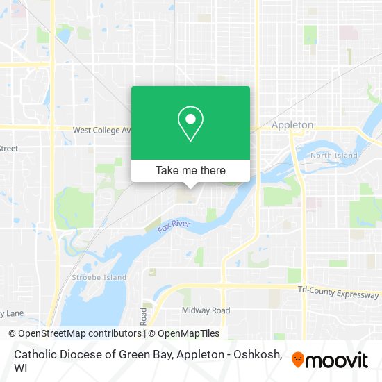 Catholic Diocese of Green Bay map
