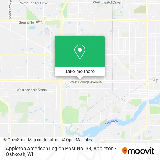 Appleton American Legion Post No. 38 map