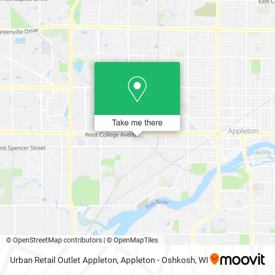 Mapa de Urban Retail Outlet Appleton