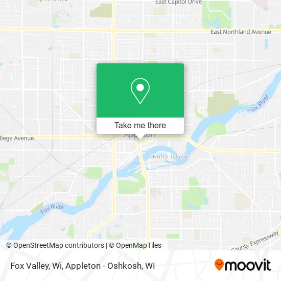 Mapa de Fox Valley, Wi