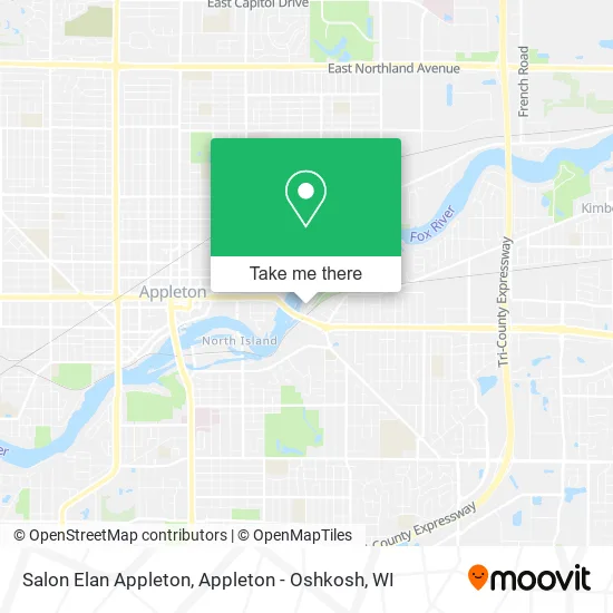 Salon Elan Appleton map