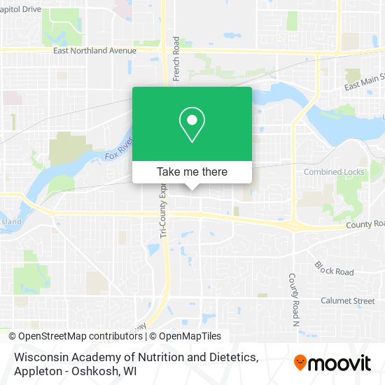 Mapa de Wisconsin Academy of Nutrition and Dietetics