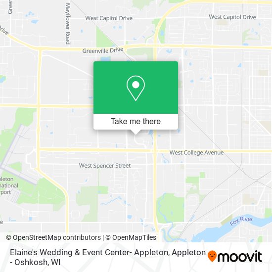 Elaine's Wedding & Event Center- Appleton map