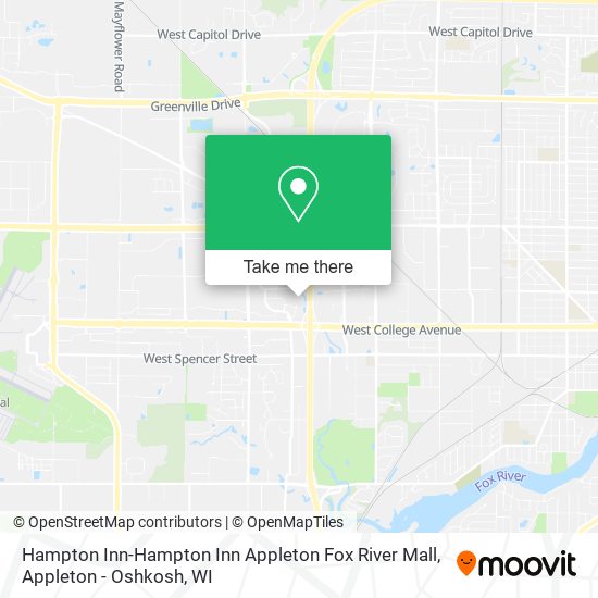 Mapa de Hampton Inn-Hampton Inn Appleton Fox River Mall