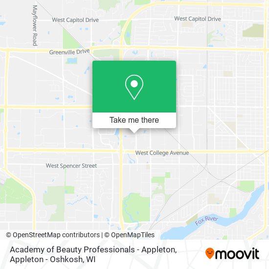 Mapa de Academy of Beauty Professionals - Appleton