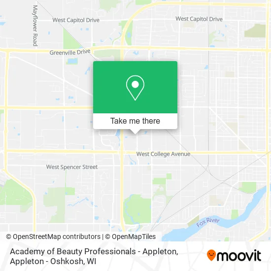 Academy of Beauty Professionals - Appleton map