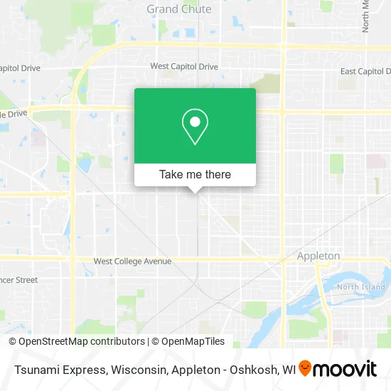 Mapa de Tsunami Express, Wisconsin