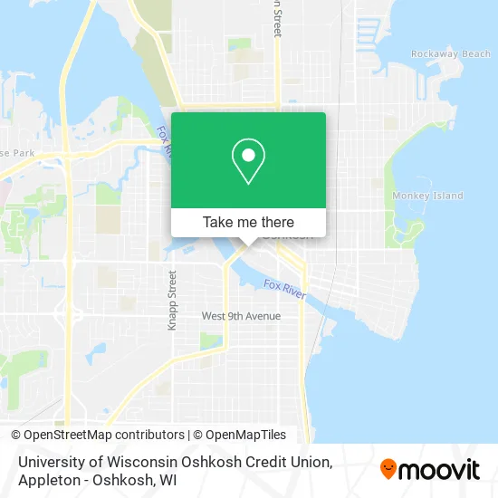 Mapa de University of Wisconsin Oshkosh Credit Union