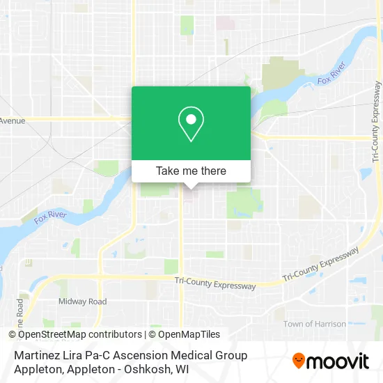Mapa de Martinez Lira Pa-C Ascension Medical Group Appleton