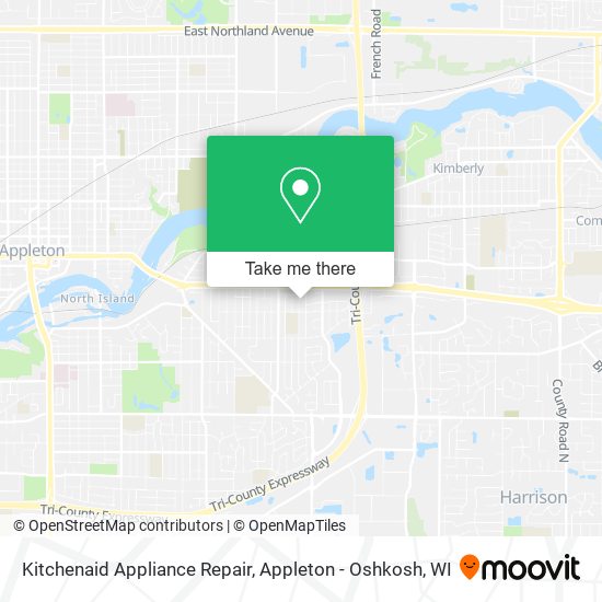 Mapa de Kitchenaid Appliance Repair