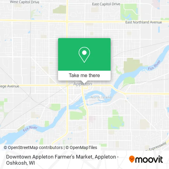 Mapa de Downtown Appleton Farmer's Market