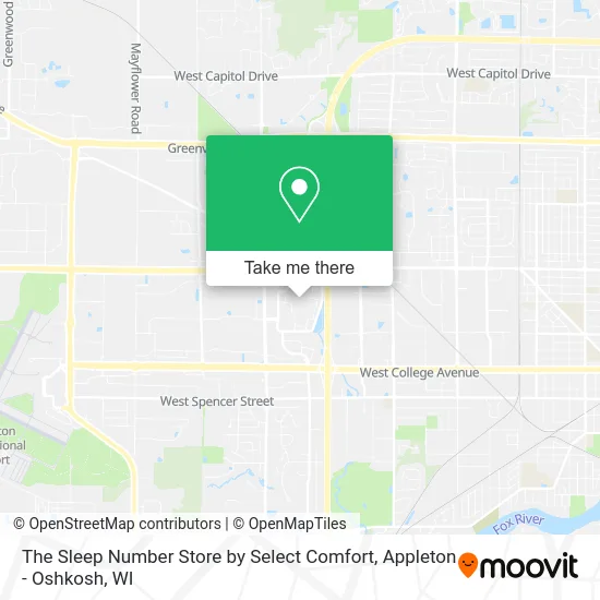 The Sleep Number Store by Select Comfort map