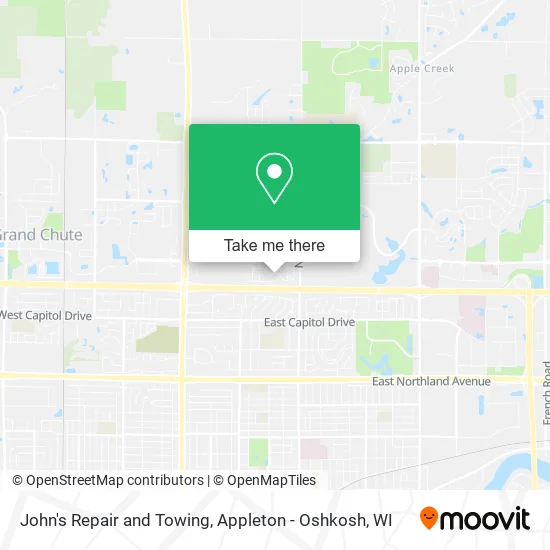 John's Repair and Towing map