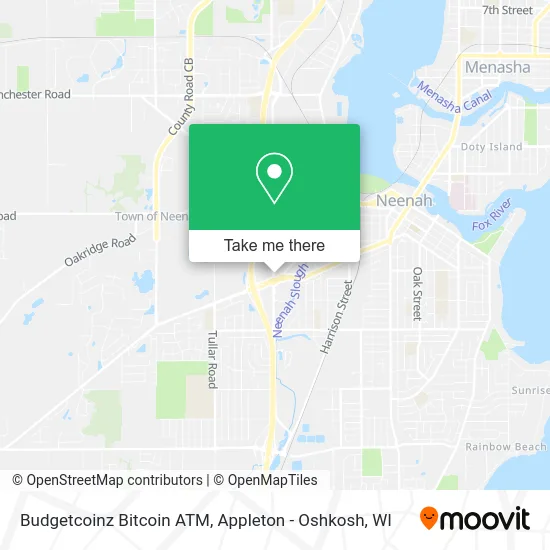 Mapa de Budgetcoinz Bitcoin ATM