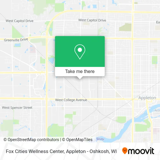 Mapa de Fox Cities Wellness Center