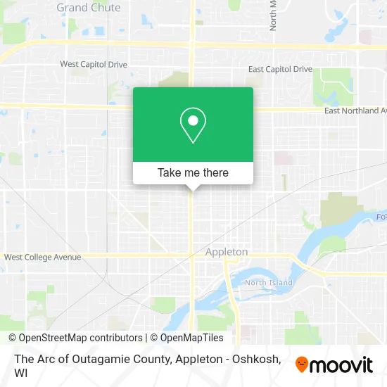 The Arc of Outagamie County map