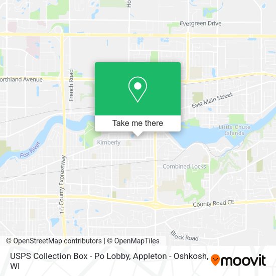 USPS Collection Box - Po Lobby map