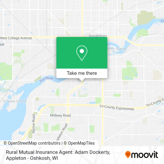 Rural Mutual Insurance Agent: Adam Dockerty map
