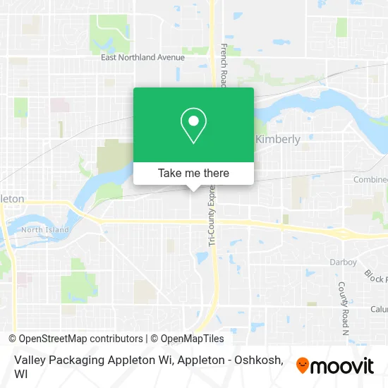 Valley Packaging Appleton Wi map