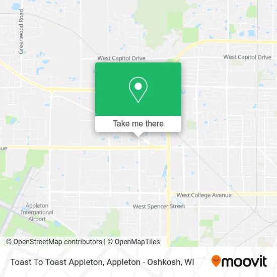 Toast To Toast Appleton map