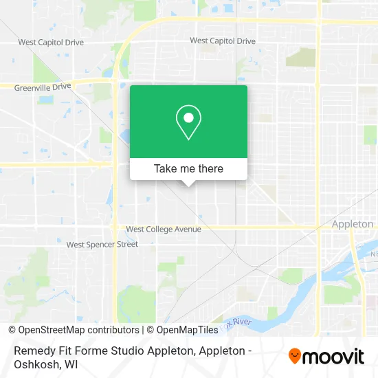 Remedy Fit Forme Studio Appleton map